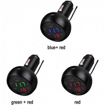 Digital Voltmeter & Thermometer with USB Charging Port