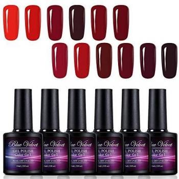 Velvet Blue 12‑Piece Gel Color Set – Burgundy, Soak Off, UV LED Friendly, 10 mL