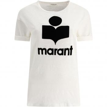 Isabel Marant Women's Linen Short Sleeve Tee, White, M