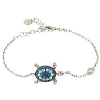 Mystic Turtle Aqua Silver Bracelet