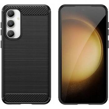 Hurtel Black Carbon Pattern Hülle für Samsung Galaxy S23 FE – Flexible Folie