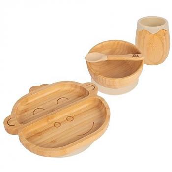 4pc Monkey Bamboo Suction Baby Set