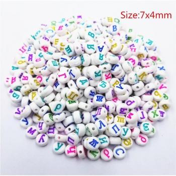 100 Pcs Russian Letter Beads for DIY Necklace and Bracelet Making