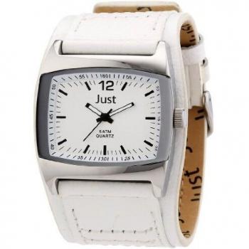 Just Watch Herrenanalog‑Quarz Uhr mit Echtes Leder – Farbe Weiß