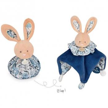 Lapin en peluche rond, bleu profond