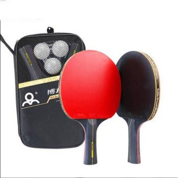 Raquette double 6 étoiles pour tennis de table – lames en composite, caoutchouc adhérent et sac