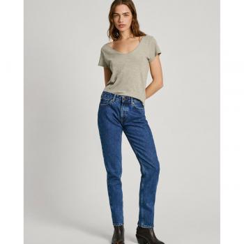 Pepe Jeans Mujer Pantalones Tiro Medio Vaquero Recto NO Elástico