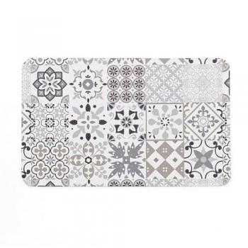 Tapis de Bain Carrelage Naturel Gris 50x80 cm