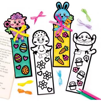 Easter Fuzzy Art Bookmarks for Kids