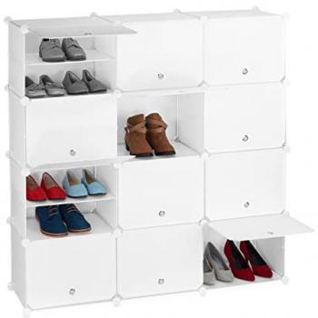 Meuble Chaussures Relaxdays – 125 x 125 x 32 cm, Blanc