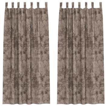 Paire de Rideaux Velours Cappuccino 245 x 140 cm