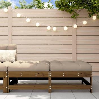 Poggiapiedi de jardin en bois massif de pin avec coussins 2 pcs marron miel