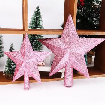 2Pcs Glittery Star Tree Topper Ornament
