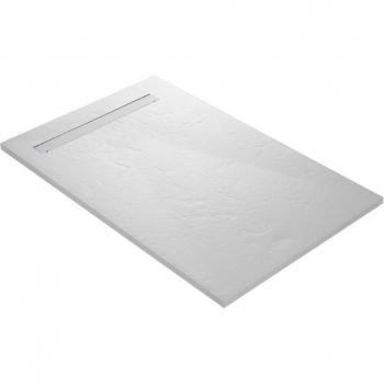 Système d’égouttage de douche, 100x100 cm, ardoise blanche, receveur U-TILE