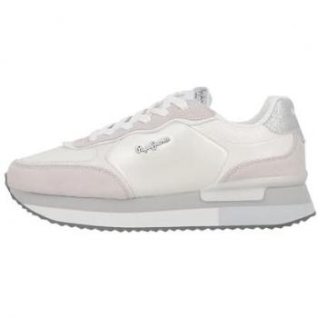 Pepe Jeans Baskets en cuir blanc Rusper Shine – 38 PLS60033