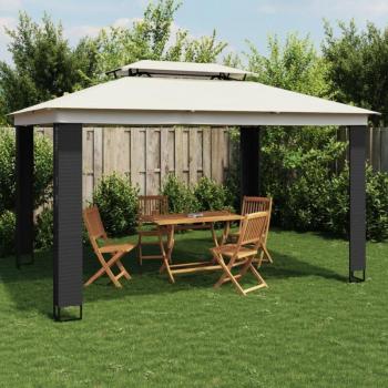 Gazebo 3,94x2,96 m Acciaio Crema