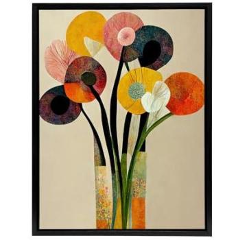 Contemporary Flower Basket in a Vase – 12x16 Canvas Print