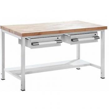 EUROKRAFT établi avec tiroirs 1500 mm gris réglable en hauteur