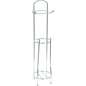 Dérouleur papier toilette en métal Chrome avec réserve H 65 cm