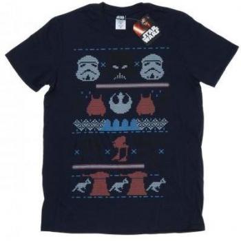 T-Shirt Natalizia Star Wars Uomo Dark Side Fair Isle