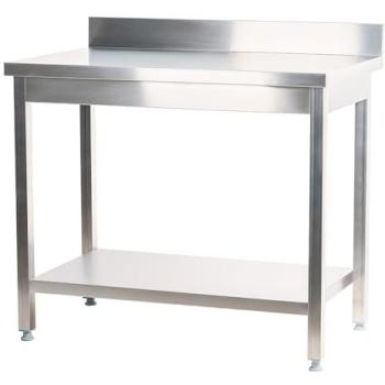 Romux® Mesa Mural de Acero Inoxidable 2000x700x850 mm con Estante Resistente