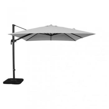 Ombrellone Decentrato Nettuno Lux 3x3 – Alluminio Nero con Telo Grigio Chiaro