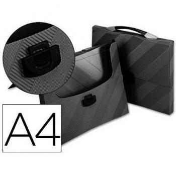 Portadocumentos Beautone broche 34606 polipropileno DIN A4 negro -con asa
