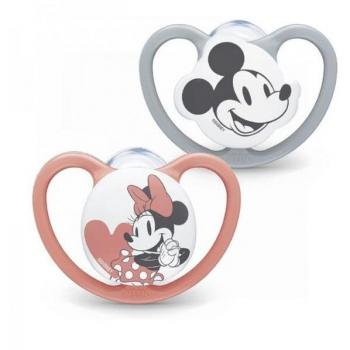 Chupete Nuk Space Mickey Rojo 6-18 Silicona 2 Uds
