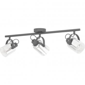 EGLO Berregas 3-Light Black-Transp Ceiling Light