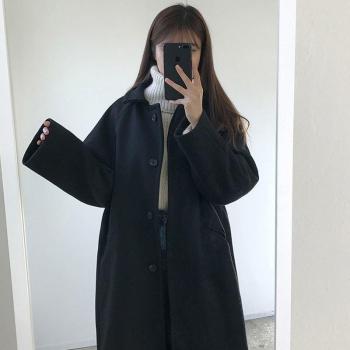 Autumn Wrap Coat for Women in Black