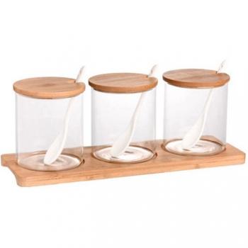 Conteneur à assaisonnement 3 pots – Rangement cuisine
