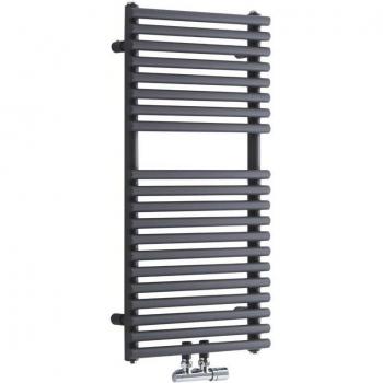 HudsonReed Scaldasalviette Antracite 835x400mm 304W Attacco Centrale