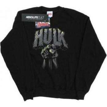 Marvel Hulk Punch Logo XL Black Soft-Cotton Sweatshirt