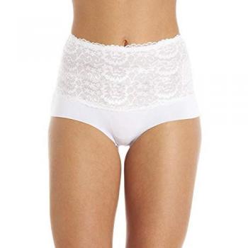 Seamless Lace Control Briefs – Camille, High Waist, White (Size 10)