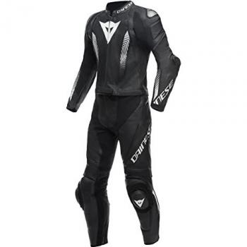 Dainese Laguna Seca 5 Tuta in Pelle da Moto 2 Pezzi Nero Bianco Taglia 98