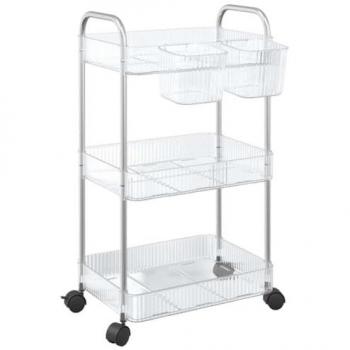 Chariot de rangement multi-niveaux en acrylique