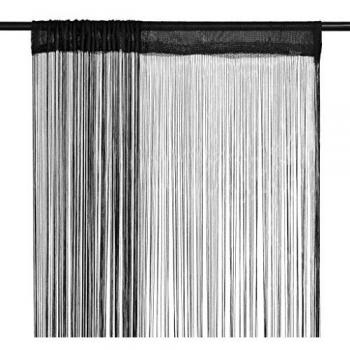 String Curtains 2 pcs 100x250 cm Black