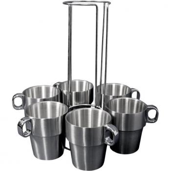 Juego de tazas apilables de acero inoxidable
