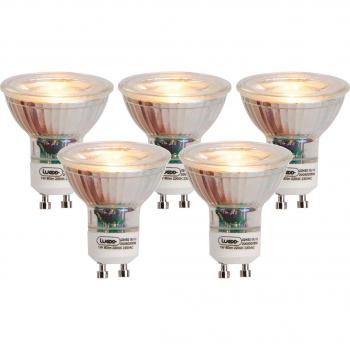 Set di 5 lampadine LED GU10 fiamma filamento 1W 80 lm 2200K