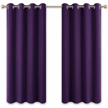 PONY DANCE Purple Eyelet Blackout Curtains