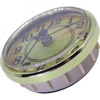70mm Black Arabic Numeral Quartz Clock Insert with Golden Trim