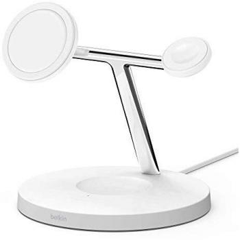 Caricabatterie Wireless MagSafe 3-in-1 Belkin, Bianco