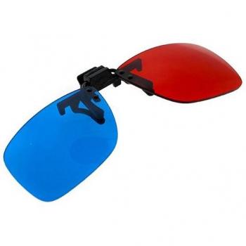 Kit Gafas 3D (Clip + Estilo Anaglifo), Colores Rojo y Cián