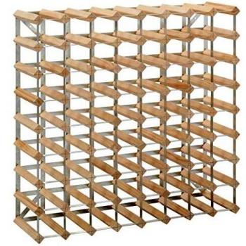 Adara 72-Bottle Wine Rack Solid Pinewood with Wall Fixtures
