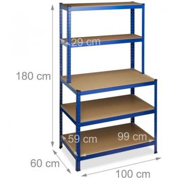 Étagère garage 900 kg 5 niveaux à clipser