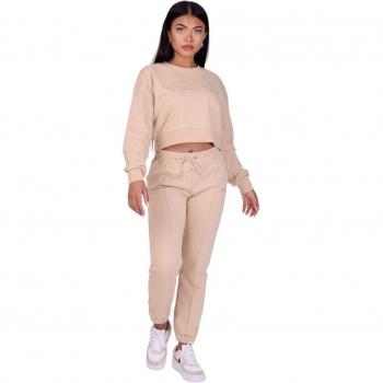 Beige Women's Basic Jogging Suit
