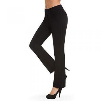 Bamans Pantaloni Bootcut Elastica a Vita Alta
