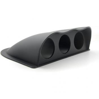 Tubo Medidor Triple Agujero 52 mm – Universal, Tablero, Base Negra Flate