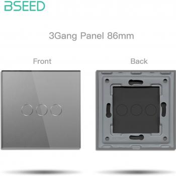 BSEED Metal Frame Crystal Glass Touch Switch Panel 86mm