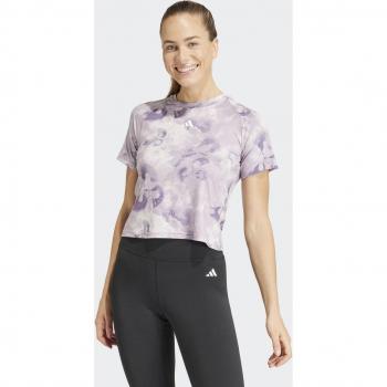 Adidas Damen AOP Flower T-Shirt in Flieder, Größe S